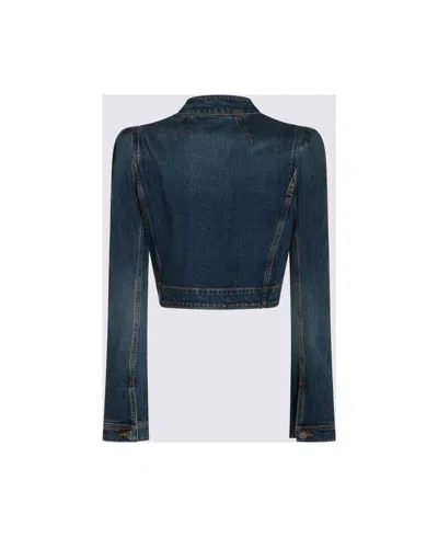 Alaïa Alaia Blue Washed Denim High-neck Jacket Women