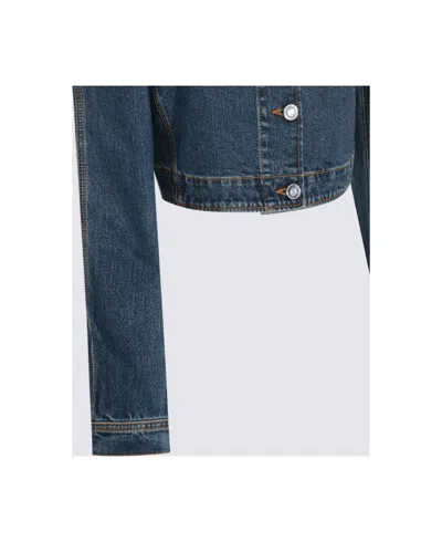 Alaïa Alaia Blue Washed Denim High-neck Jacket Women