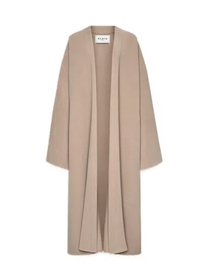 Alaïa Cashmere-blend Long Coat In Neutral