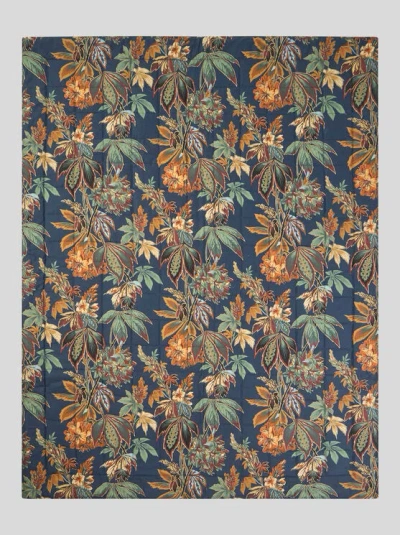 Etro , Abgestepptes Plaid Aus Baumwolle Mit Floralem Motiv, Blau In Brown