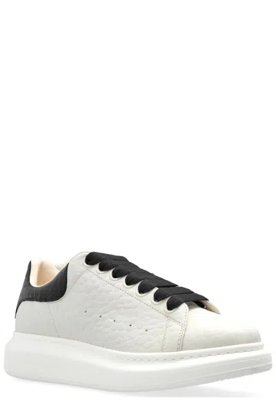 Alexander Mcqueen Black And White Low Top Sneakers With Logo Lettering On The Tongue And Contrasting Heel With Logo Le In White