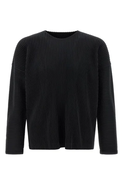 Issey Miyake September Knitwear Long Sleeve Sweater In Blue
