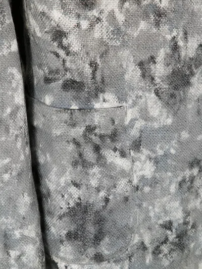 Avant Toi Camouflage Rever Neck Micro Mat Stitch Duster With Lamination In Gray