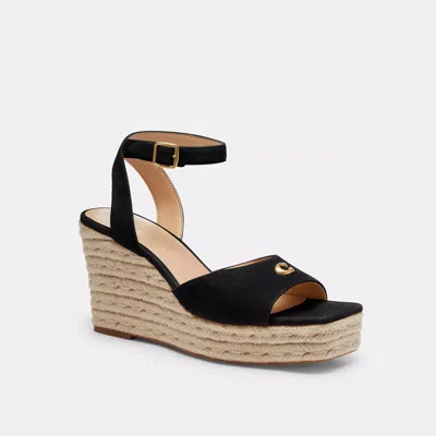 Coach Espadrille Wedge In Black