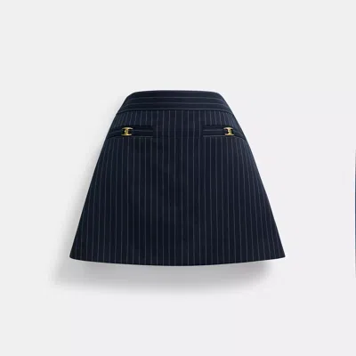 Coach Heritage C Tailored Mini Skirt In White