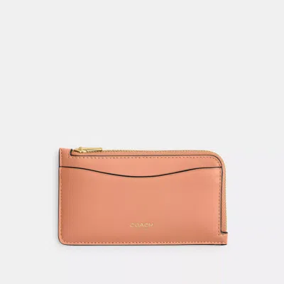 Coach New York Zip Card Case In Orange