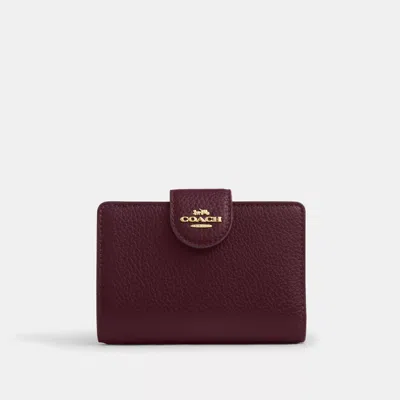Coach Medium Corner Zip Wallet In Red