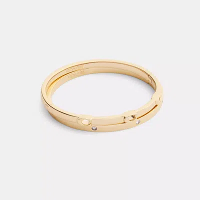 Coach Signature Bangle Set In Gold