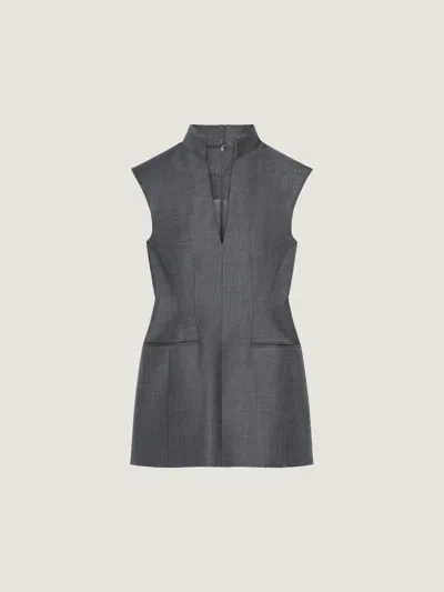 Givenchy Robe Tailleur Sans Manches En Laine In Gray