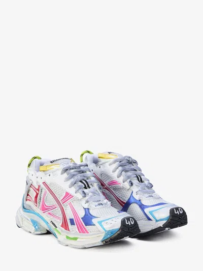 Balenciaga Mesh And Nylon Multicolor Worn-out Effect Runner Sneakers Shoes In Multi