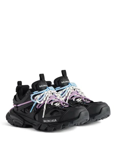 Balenciaga Women Black Mesh And Rubber Track Trail Laces Sneakers In Black