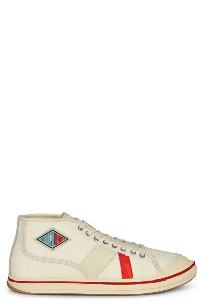Bottega Veneta Eliot Mid-top Canvas Sneakers In White