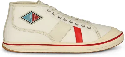 Bottega Veneta Eliot Mid-top Canvas Sneakers In White