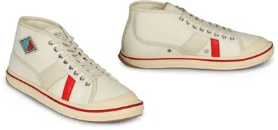 Bottega Veneta Eliot Mid-top Canvas Sneakers In White