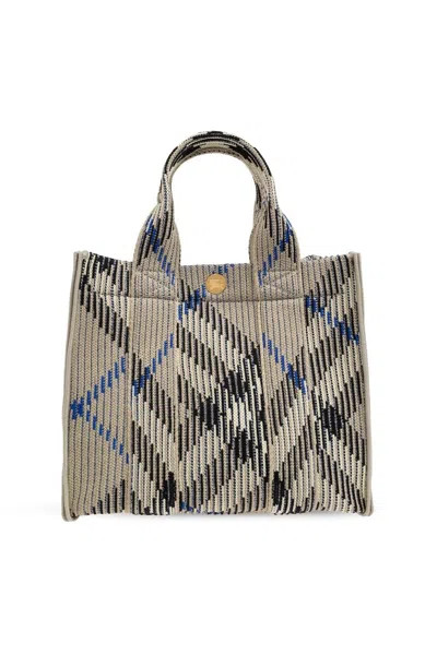 Burberry Embroidered Fabric Check Mini Handbag