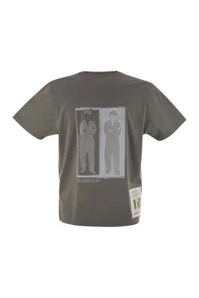 C.p. Company C.p.company Cotton T-shirt With Print In Gray