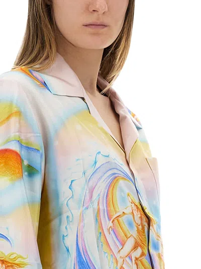 Casablanca "psychedelic Nirvana" Collared Pocket Shirt In Multi