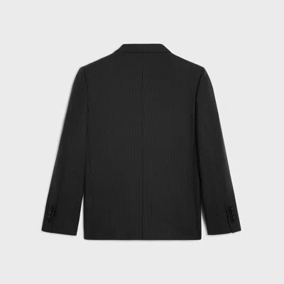 Celine Sorbonne Jacket In Striped Wool In Brown