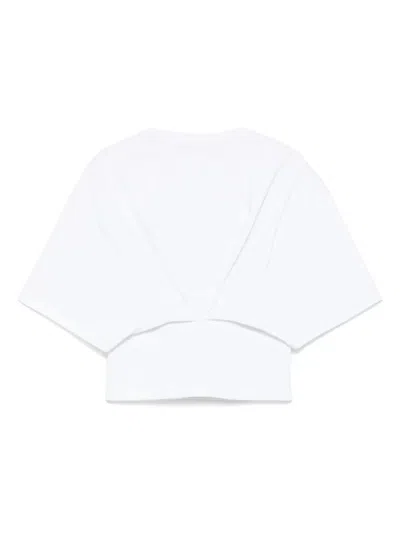Darkpark Draped Short Sleeves T-shirt In White