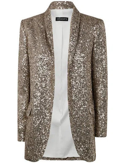 Drhope Long Shaw Jacket In Gray