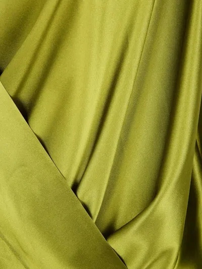 Dries Van Noten Loose Olive Green Blouse In Silk In Green