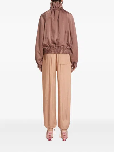 Dries Van Noten Relaxed Fit Trousers Ankle Ties In Brown