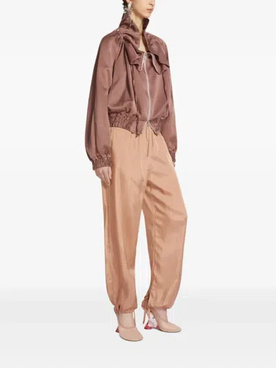 Dries Van Noten Relaxed Fit Trousers Ankle Ties In Brown
