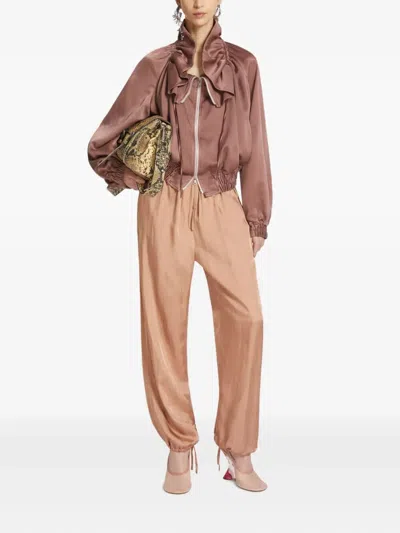 Dries Van Noten Relaxed Fit Trousers Ankle Ties In Brown