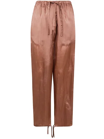 Dries Van Noten Relaxed Fit Trousers Ankle Ties In Brown
