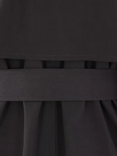 Dries Van Noten Long Belted Raincoat Epaulettes In Black