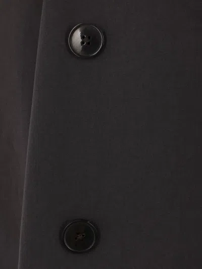 Dries Van Noten Long Belted Raincoat Epaulettes In Black