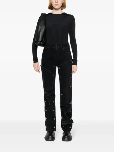 Entire Studios Black Nylon-blend Bodysuit In Black