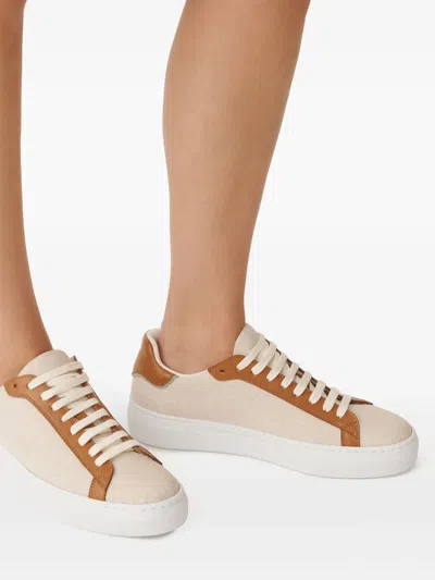 Fabiana Filippi Low Top Sneakers With Contrast Heel Tab In Multi