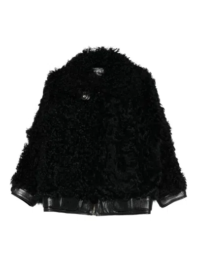 Golden Goose Osanne Jacket Curly Shearling In Black