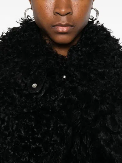 Golden Goose Osanne Jacket Curly Shearling In Black