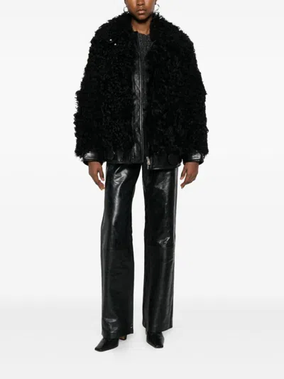 Golden Goose Osanne Jacket Curly Shearling In Black