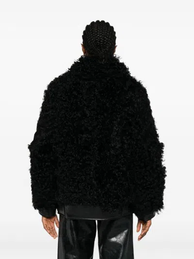 Golden Goose Osanne Jacket Curly Shearling In Black