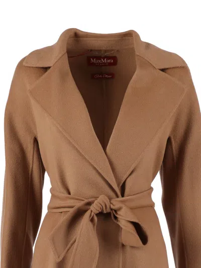 Max Mara Studio Coat In Brown