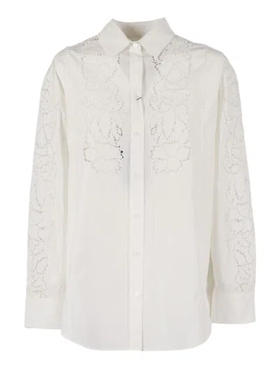 Weekend Max Mara Elmi Floral Lace Shirt In White