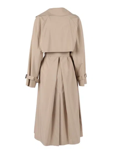 Weekend Max Mara Max Mara Weekend Long Waterproof Jacket In Barley With Belt In Neutral