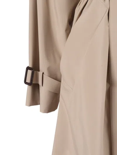 Weekend Max Mara Max Mara Weekend Long Waterproof Jacket In Barley With Belt In Neutral