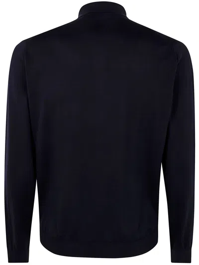 Filippo De Laurentiis Long Sleeves Polo Shirt In Black