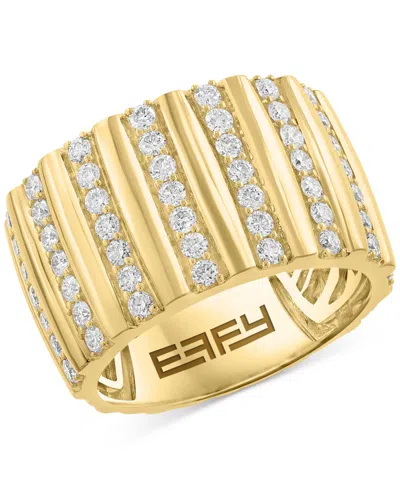 Effy Collection Effy Diamond Multi Column Wide Width Statement Ring (7/8 Ct. T.w.) In 14k Gold In Gold