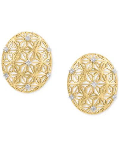 Effy Collection Effy Diamond Lattice Openwork Stud Earrings (1/5 Ct. T.w.) In 14k Gold In Gold