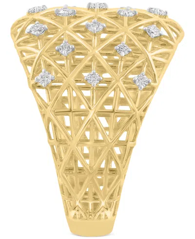 Effy Collection Effy Diamond Lattice Openwork Statement Ring (1/4 Ct. T.w.) In 14k Gold In Gold