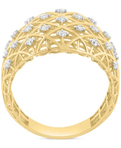 Effy Collection Effy Diamond Lattice Openwork Statement Ring (1/4 Ct. T.w.) In 14k Gold In Gold