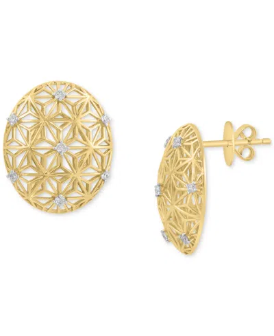 Effy Collection Effy Diamond Lattice Openwork Stud Earrings (1/5 Ct. T.w.) In 14k Gold In Gold