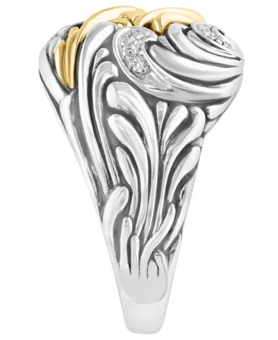 Effy Collection Diamond Ring (1/20 Ct. T.w.) In Sterling Silver And 14k Yellow Gold In Silver
