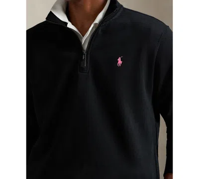 Polo Ralph Lauren Pink Pony Relaxed Fit Fleece Sweatshirt In Black