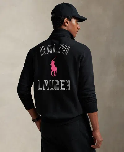 Polo Ralph Lauren Pink Pony Relaxed Fit Fleece Sweatshirt In Black